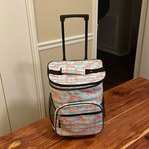 Pink flamingo, rolling, soft cooler